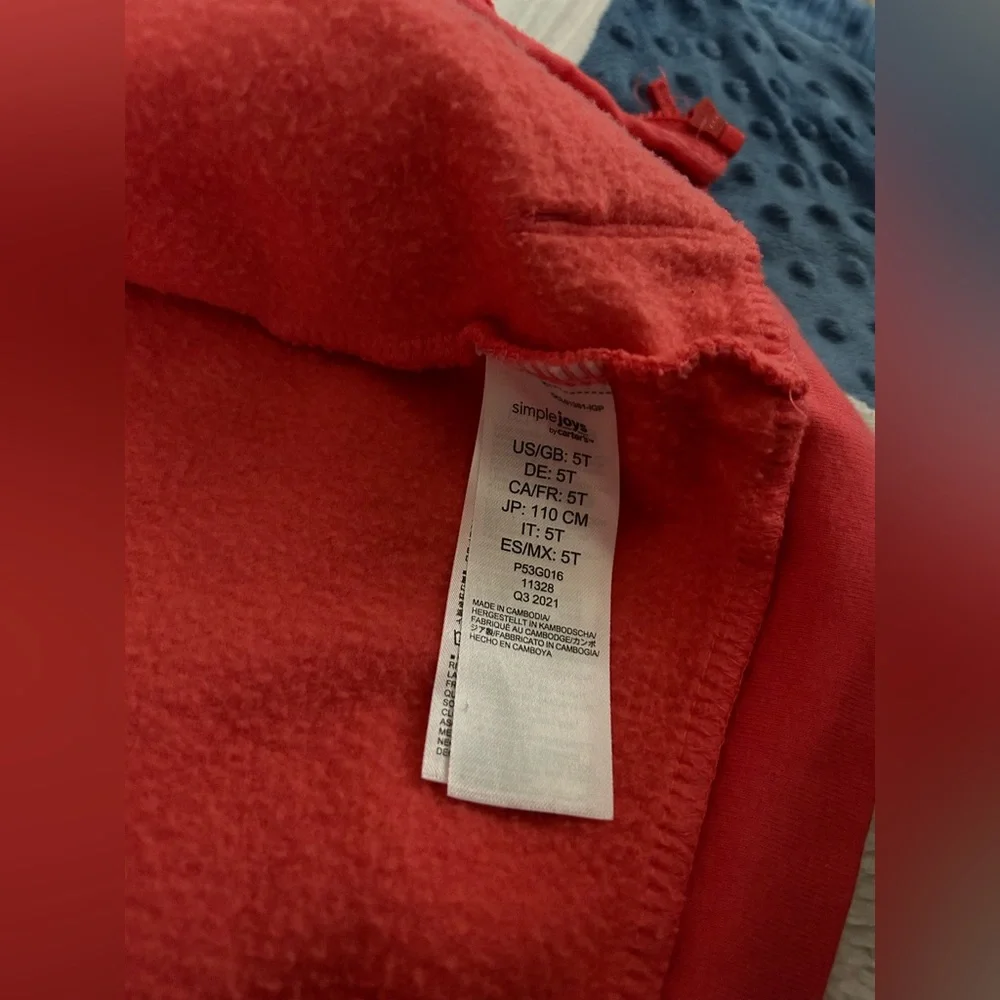 5/$20 Girls Carters Zip up Hoodie  sz 5T